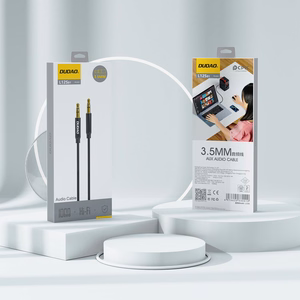 Dudao L12S AUX kabelis mini ligzda 3.5mm 1m 3 kontaktu stereo - melns