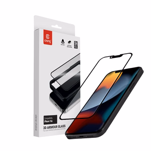Crong 3D Armor Glass rūdīta stikla ekrāna aizsargs iPhone 17e / 16e / 14 / 13 / 13 Pro ar uzstādīšanas rāmi