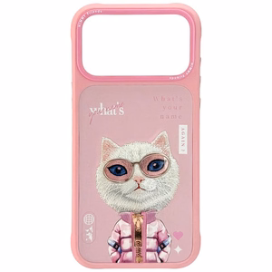 Nimmy Cool&Cute 2.0 Kaķa apvalks viedtālrunim iPhone 17 Pro - rozā