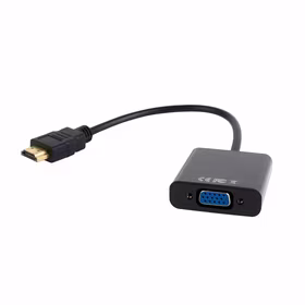 Gembird A-HDMI-VGA-03 vaizdo kabelio adapteris 0,15 m HDMI A tipo (standartinis) VGA (D-Sub) Juoda