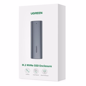 Ugreen M.2 SSD korpuss USB 3.2 Gen 2 (SuperSpeed USB 10 Gbps) + USB Type-C kabelis 0,5m pelēks (CM400 10902)
