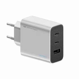 Cuktech 65W GaN sienas lādētājs 2xUSB-C 1xUSB-A pelēks