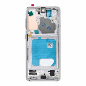 LCD ekrāns SAMSUNG S21 5G balts SOFT OLED ar rāmi