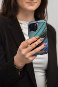 FORCELL F-PROTECT Mirage viedtālruņa apvalks saderīgs ar MagSafe IPHONE 15 Plus nefrīta marmors