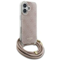 Guess Crossbody Cord 4G Drukāts viedtālruņa apvalks iPhone 16 - rozā