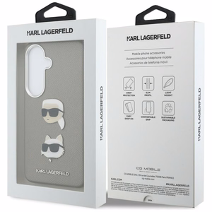 Karl Lagerfeld maciņš Saffiano Double Heads Metal Samsung Galaxy S26 sudraba
