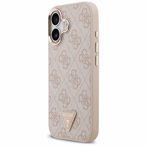 Guess 4G Triangle Logo Magnētiskais viedtālruņa apvalks iPhone 17 - rozā zelts