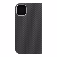 Viedtālruņa apvalks (m) - LUNA Book Carbon IPHONE 11 melns (m)