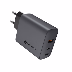 FORCELL F-ENERGY GaN VT-42B pelēks ceļojuma lādētājs 2 x Type C + USB A PD QC4.0 4A 65W ar PD