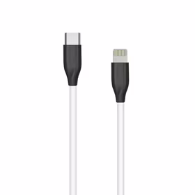 Silicone Kabelis USB Type C- Lightning, 2m (balts)
