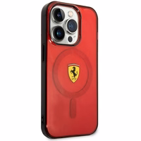 Ferrari FEHMP14XURKR iPhone 14 Pro Max 6.7" sarkans cietais viedtālruņa apvalks daļēji caurspīdīgs magnētiskais (MagSafe)