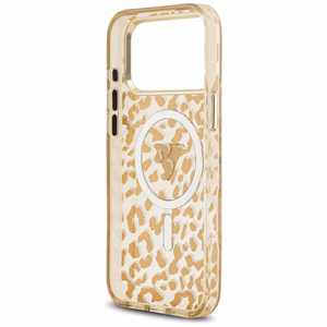 Guess Leopard Glitter MagSafe Чехол для iPhone 17 Pro Max - коричневый