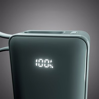 Portatīvais lādētājs SBS 10000 mAh 20W ar iebūvētu USB-C kabeli un digitālo indikatoru - pelēka