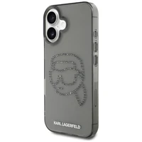 Karl Lagerfeld IML Rhinestones Karl Head apvalks iPhone 16 melns