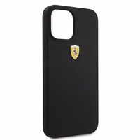 Ferrari FESSIHCP12LBK iPhone 12 Pro Max 6.7" melns/melns cietais apvalks On Track Silicone