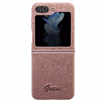 Guess Glitter Script viedtālruņa apvalks Samsung Galaxy Z Flip 5 - rozā