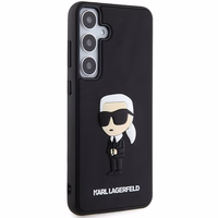 Karl Lagerfeld 3D Gumijas Ikonik viedtālruņa apvalks Samsung Galaxy S24 - melns
