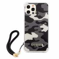 Guess GUHCP12LKSARBK iPhone 12 Pro Max 6.7" melns/melns cietais apvalks Camo kolekcija