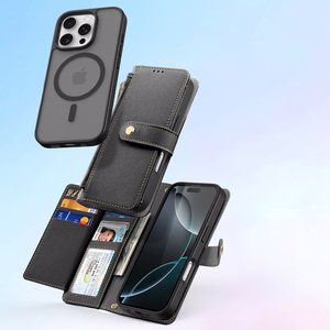 Ādas viedtālruņa apvalks Dux Ducis Lawa iPhone 16 Pro Max - melns