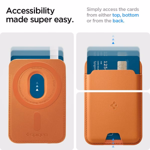 Spigen Valentinus MagSafe magnētiskais karšu maciņš tālrunim – oranžs