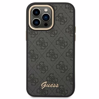 Guess GUHCP14XHG4SHK iPhone 14 Pro Max 6.7" melns / melns viedtālruņa apvalks 4G ar vintīgā aukso logotipa dizainu