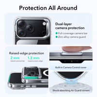 ESR Classic Hybrid Kickstand Magnētiskais viedtālruņa apvalks iPhone 17 Pro - caurspīdīgs