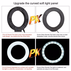 Gredzena LED lampa Puluz ar regulējamu pamatni PU391
