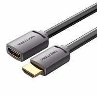 HDMI 2.0 vīrišķā uz HDMI 2.0 sievišķā pagarinājuma kabelis Vention AHCBJ 5 m, 4K 60 Hz, (melns)