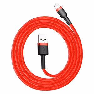 Baseus Cafule USB Lightning kabelis 2.4A 1m (melns + sarkans)