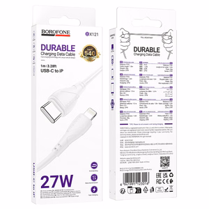 Borofone Кабель BX121 Energy - Type C to Lightning - PD 27W 1 метр белый