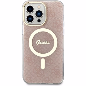 Guess 4G Magnētiskais viedtālruņa apvalks iPhone 14 Pro Max - rozā