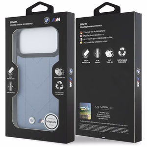BMW M Quilted Logo MagSafe Чехол для iPhone 17 Pro Max - синий