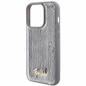 Guess Sequin Script Metal viedtālruņa apvalks iPhone 15 Pro Max - sudraba