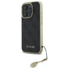 Guess 4G Charms Kolekcijas viedtālruņa apvalks iPhone 16 Pro Max - melns