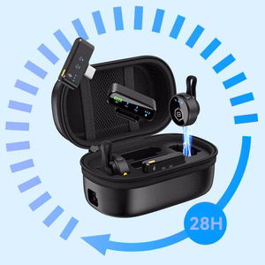 Blavec Lavalier mikrofoni x 2 MK-02 ClipGo Combo: Type C, Lightning, BT (LMMK02-B) melns