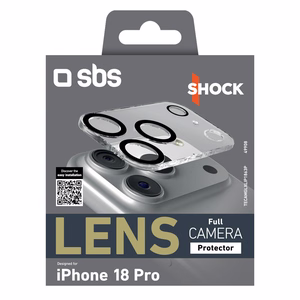 SBS Full rūdīta stikla kameras objektīvu aizsargs modelim iPhone 18 Pro