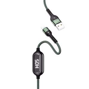 USB Cable USAMS "SJ423 - U48" Green "Lightning" 120cm (Digital Charging Display )