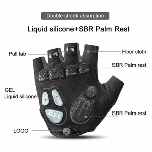 Rockbros S169BGR L cycling gloves with gel inserts - gray