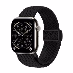 Crong Wave Band pīta Apple Watch siksniņa, 44/45/46/49 mm, melna