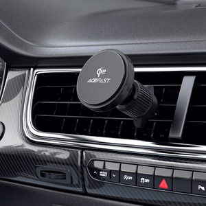 Acefast D33 automašīnas turētājs ar Qi2 15W magnētisko lādētāju ventilācijas restē – melns