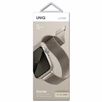 Uniq Dante nerūsējošā tērauda siksniņa priekš Apple Watch 1/2/3/4/5/6/7/8/SE/SE2 38/40/41mm - bēšs