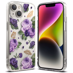 Ringke Fusion Design bruņu apvalks ar gēla rāmi iPhone 14 Plus caurspīdīgs (Violeta roze) (FD637E29)