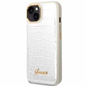 Guess GUHCP14SHGCRHS iPhone 14 6.1 "sudraba cietais apvalks Croco kolekcija