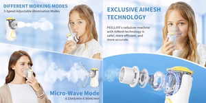 Portable Mesh Nebulizer FEELLIFE Air Kids, Yellow