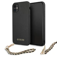 Guess Saffiano Chain viedtālruņa apvalks iPhone 11 6.1" / Xr - Melns
