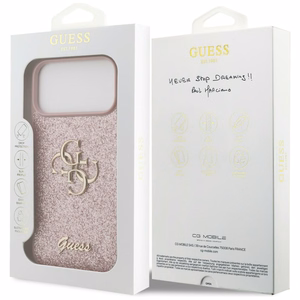 Guess Fixed Glitter Big 4G maciņš iPhone 18 Pro Max / 17 Pro Max, rozā