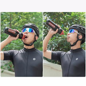 Rockbros 750 ml velosipēda pudele - caurspīdīgi melna ar sarkanu iemuti