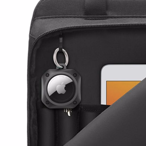 Tech-Protect Rough Pro Case for Apple AirTag 1/2 with Ring - Black