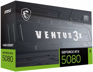 MSI VENTUS GeForce RTX5080 16G 3X OC NVIDIA GeForce RTX 5080 16 GB GDDR7 grafikas karte