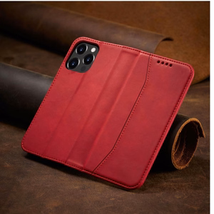 Magnet Fancy Case viedtālruņa apvalks iPhone 14 Pro Max ar flip vāciņu, maku funkciju un statīvu - sarkanās krāsas
